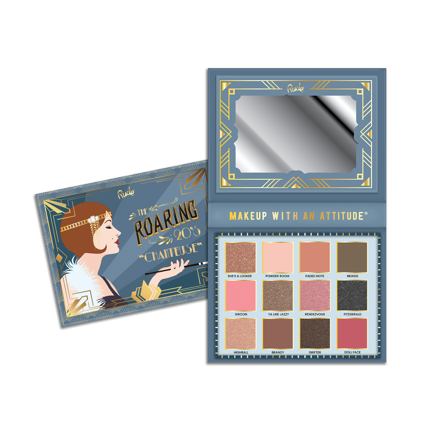 RUDE - The Roaring 20's 12 Color Eyeshadow Palette - Chanteuse