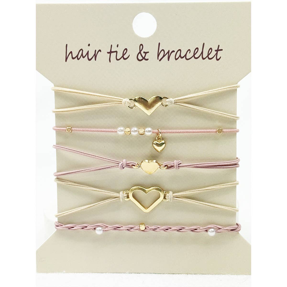 Boho Inspired Minimal Heart Hair Tie Bracelets