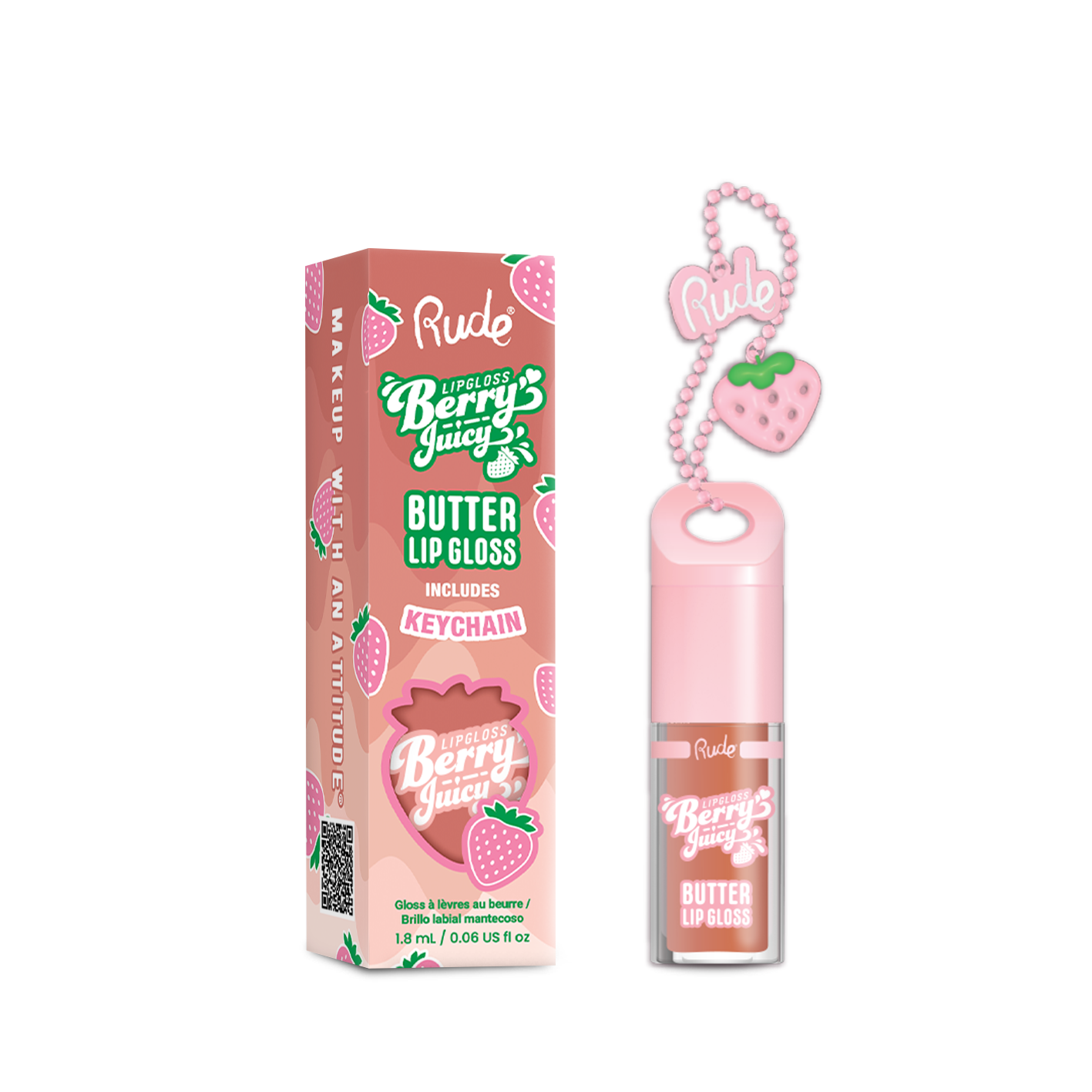 RUDE - Berry Juicy Butter Lip Gloss Keychain