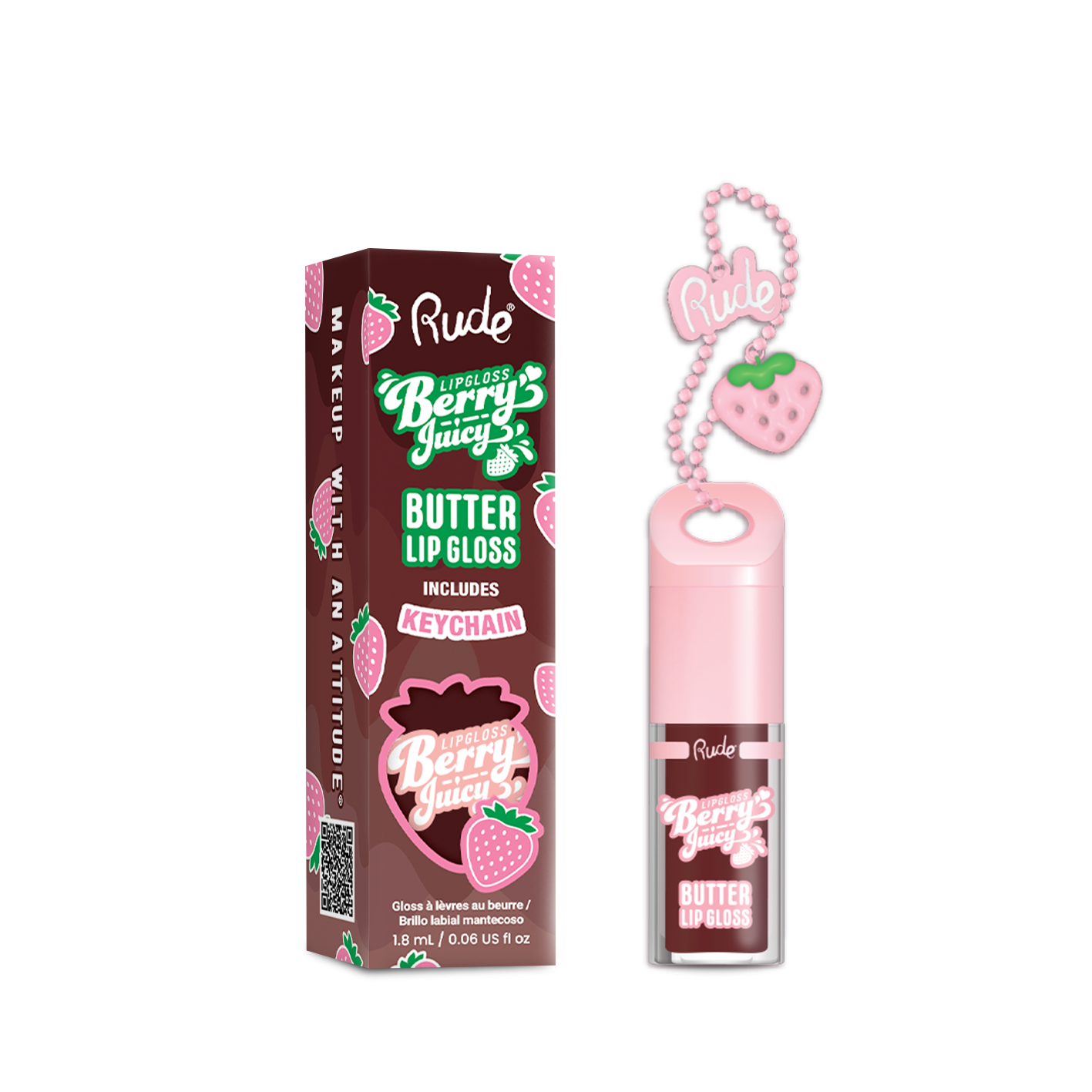 RUDE - Berry Juicy Butter Lip Gloss Keychain
