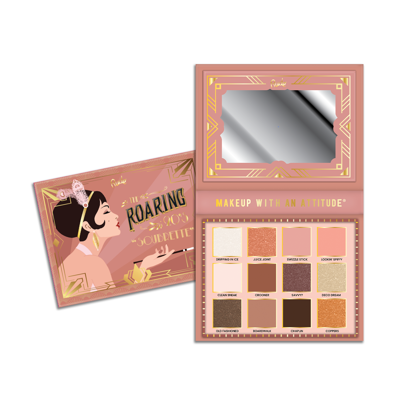 RUDE - The Roaring 20's 12 Color Eyeshadow Palette - Soubrette