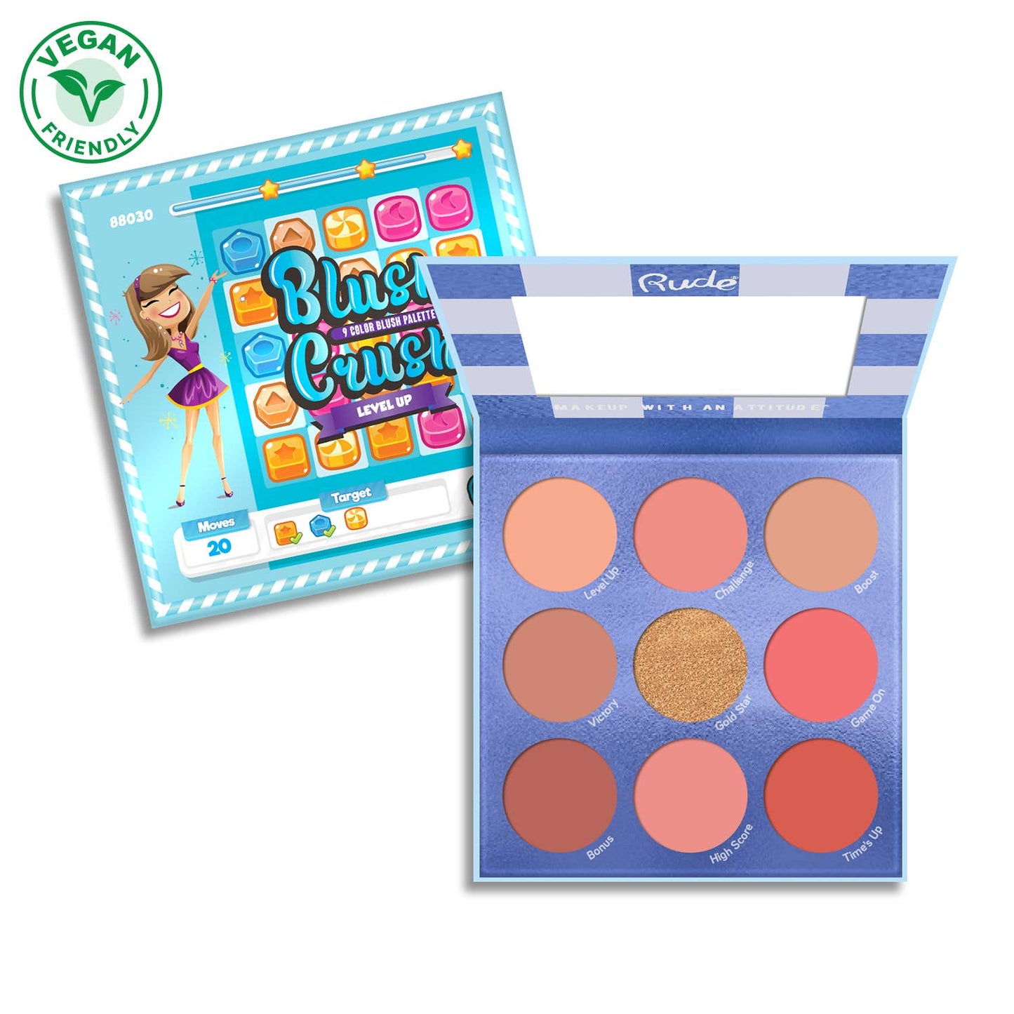 RUDE - Blush Crush 9 Color Blush Palette - Level Up