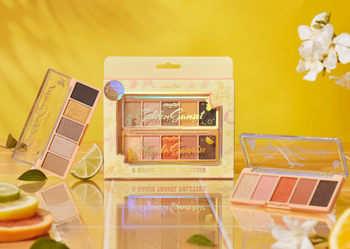 AMORUS - 5 SHADE TRAVEL PALETTES - GOLDEN SUNSET AND TEQUILA SUNRISE
