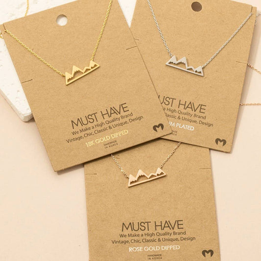 Mountain Cutout Pendant Necklace
