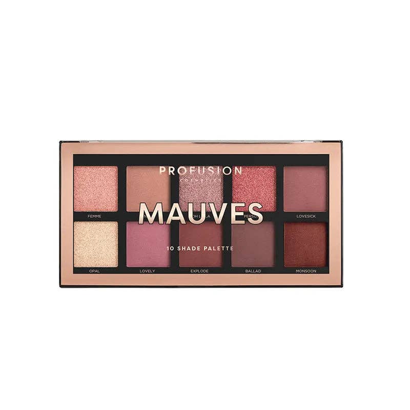 PROFUSION - 10 Shades Multi-Finish Blendable Eyeshadow Palette - Mauves