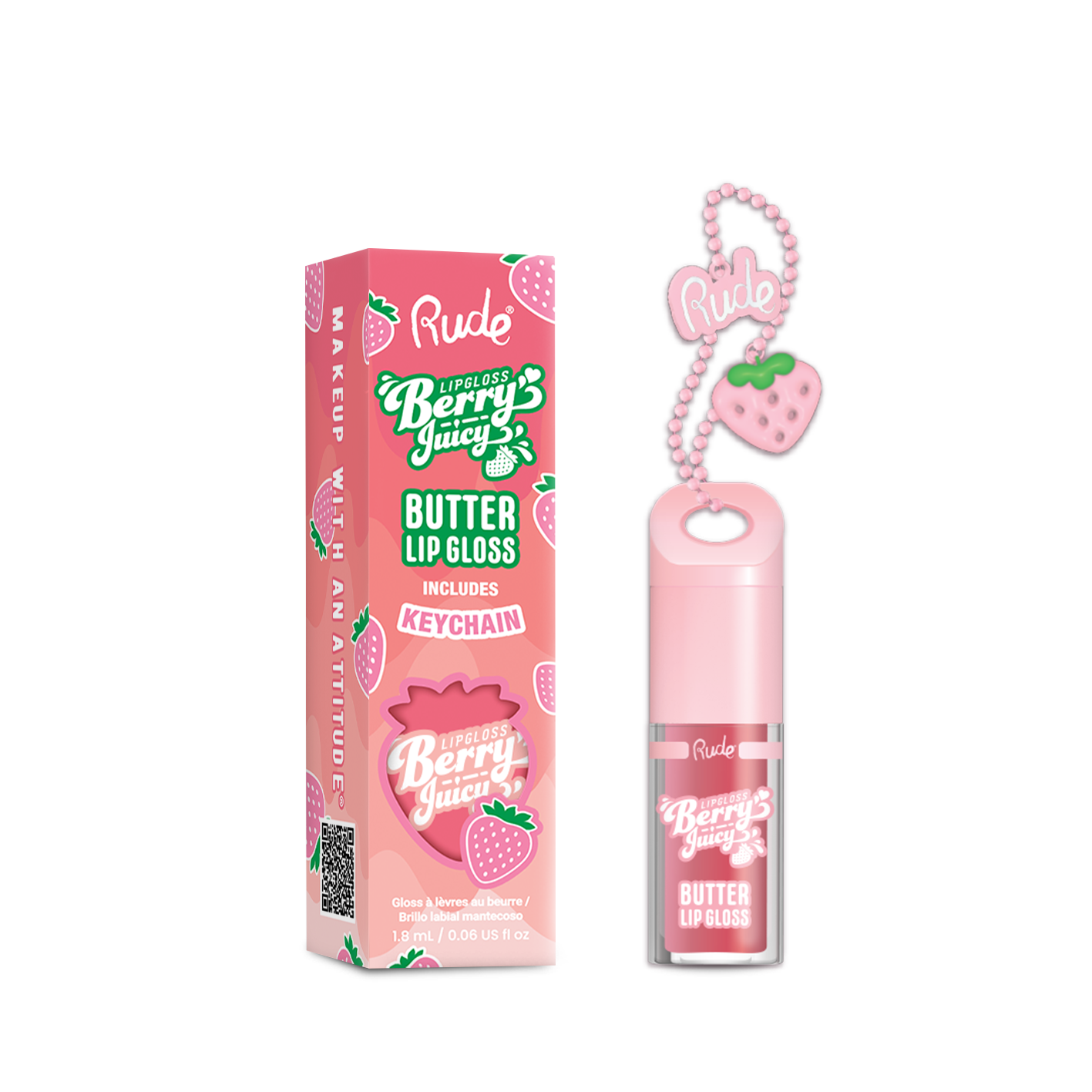 RUDE - Berry Juicy Butter Lip Gloss Keychain
