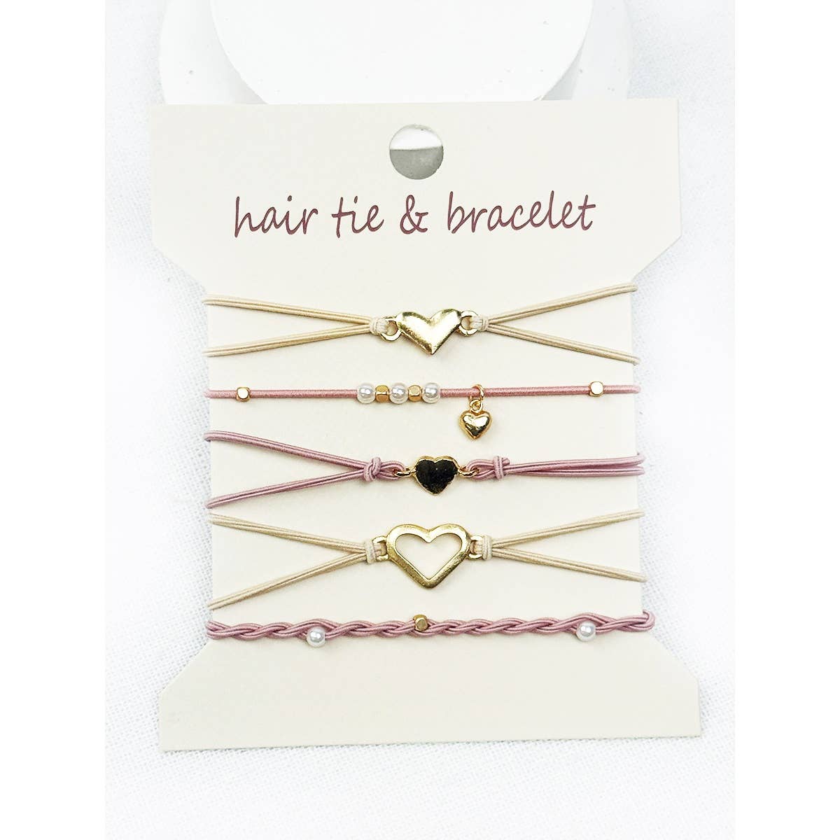 Boho Inspired Minimal Heart Hair Tie Bracelets