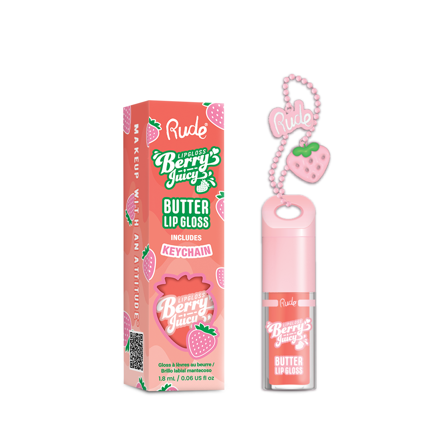 RUDE - Berry Juicy Butter Lip Gloss Keychain