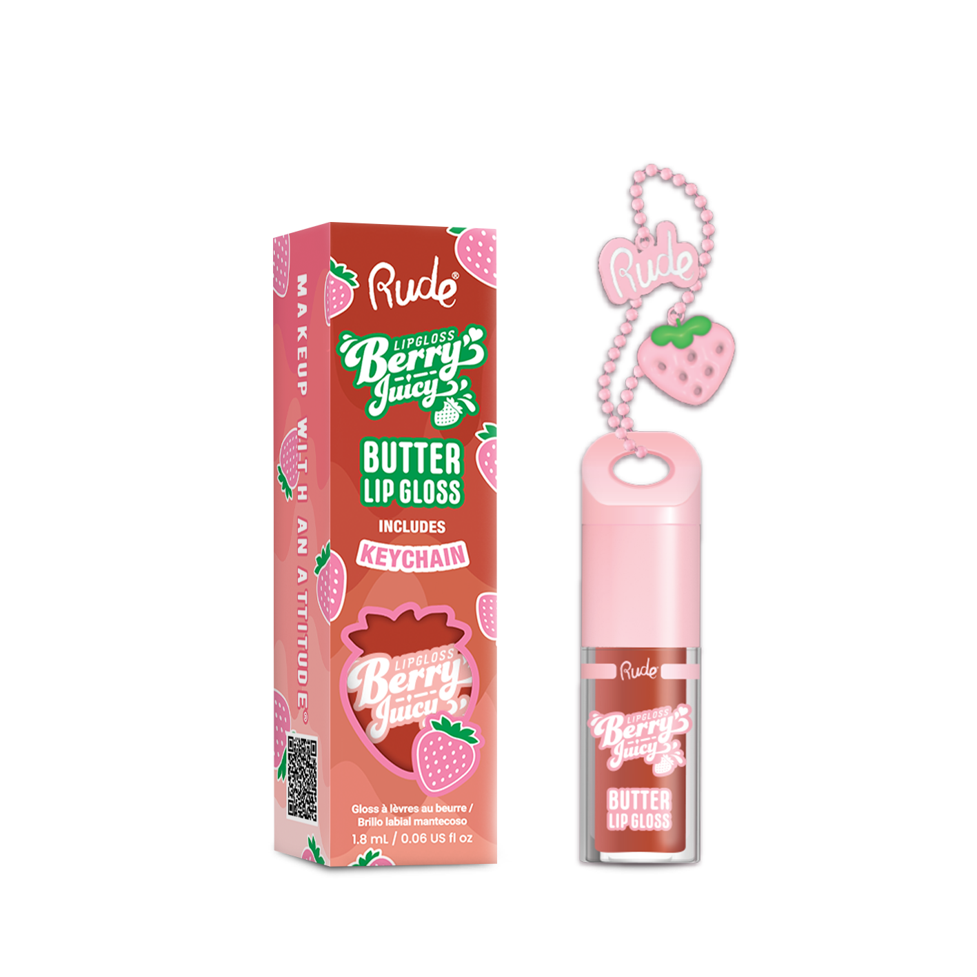 RUDE - Berry Juicy Butter Lip Gloss Keychain