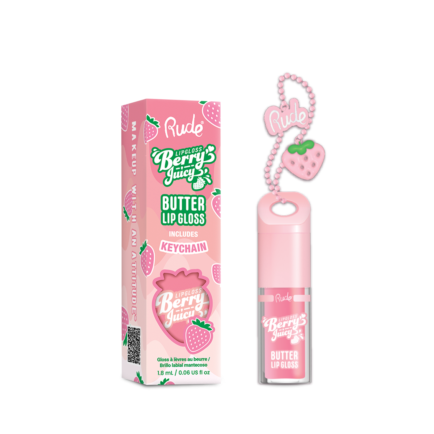 RUDE - Berry Juicy Butter Lip Gloss Keychain