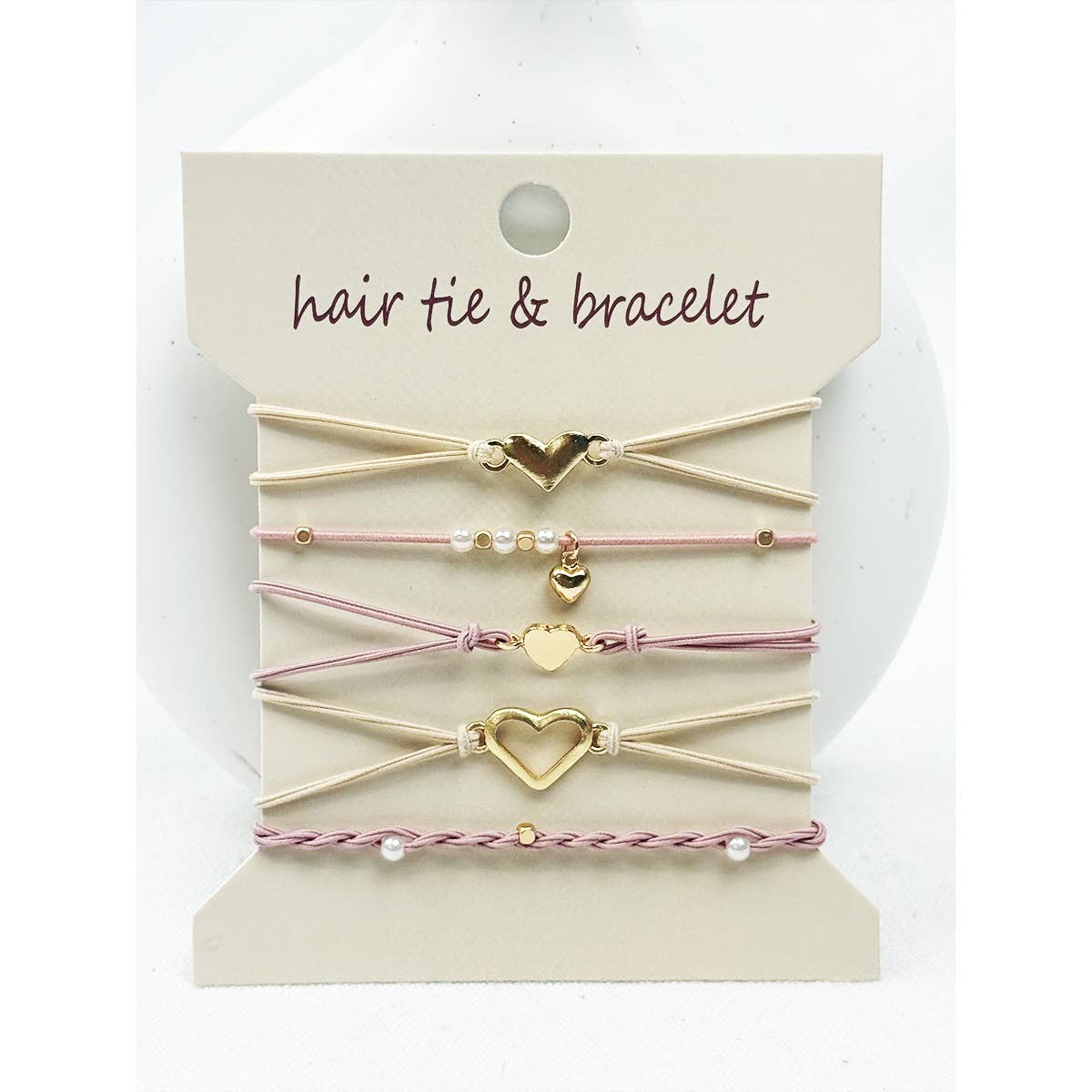 Boho Inspired Minimal Heart Hair Tie Bracelets