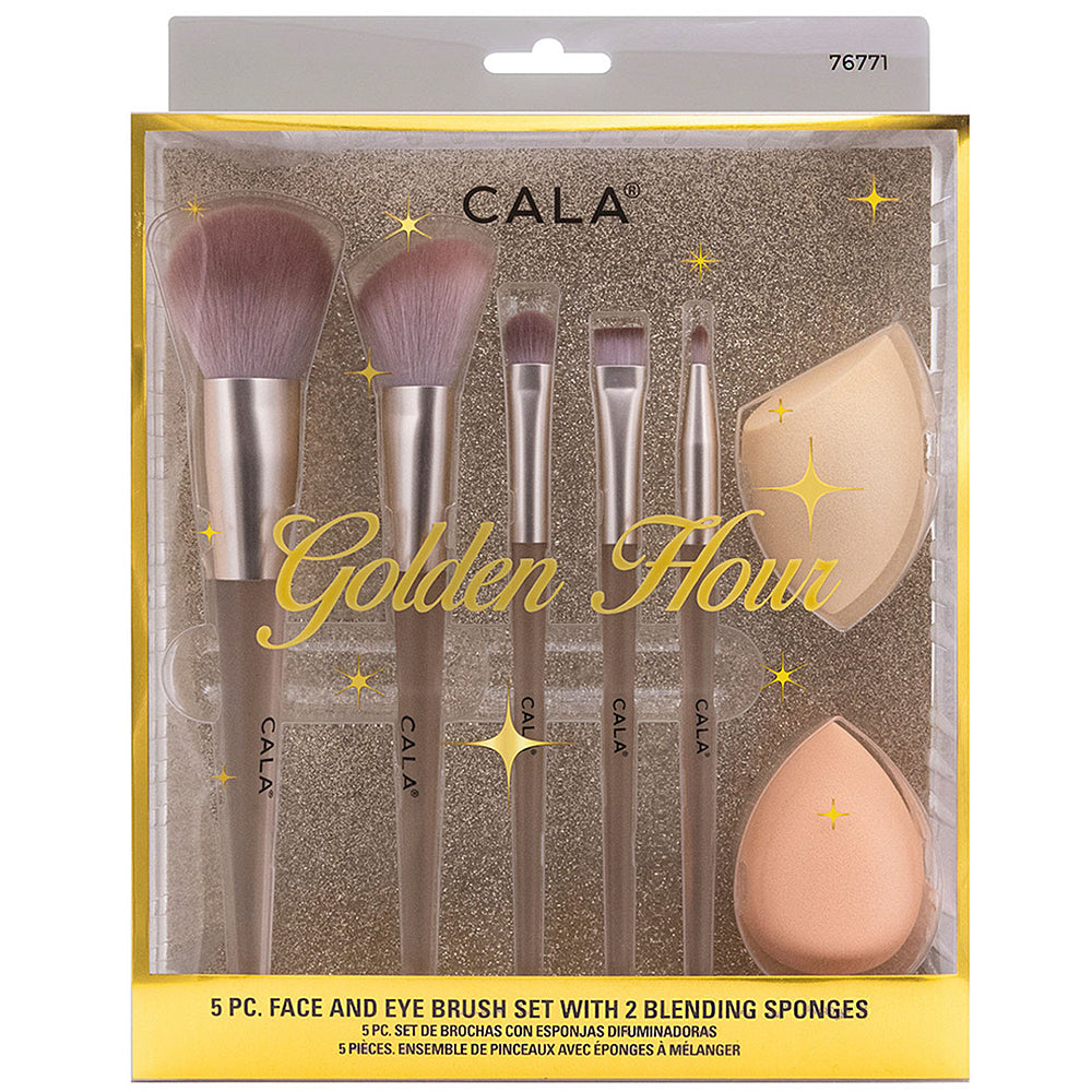 CALA - 7 Piece Golden Hour Face And Eye Brush Set