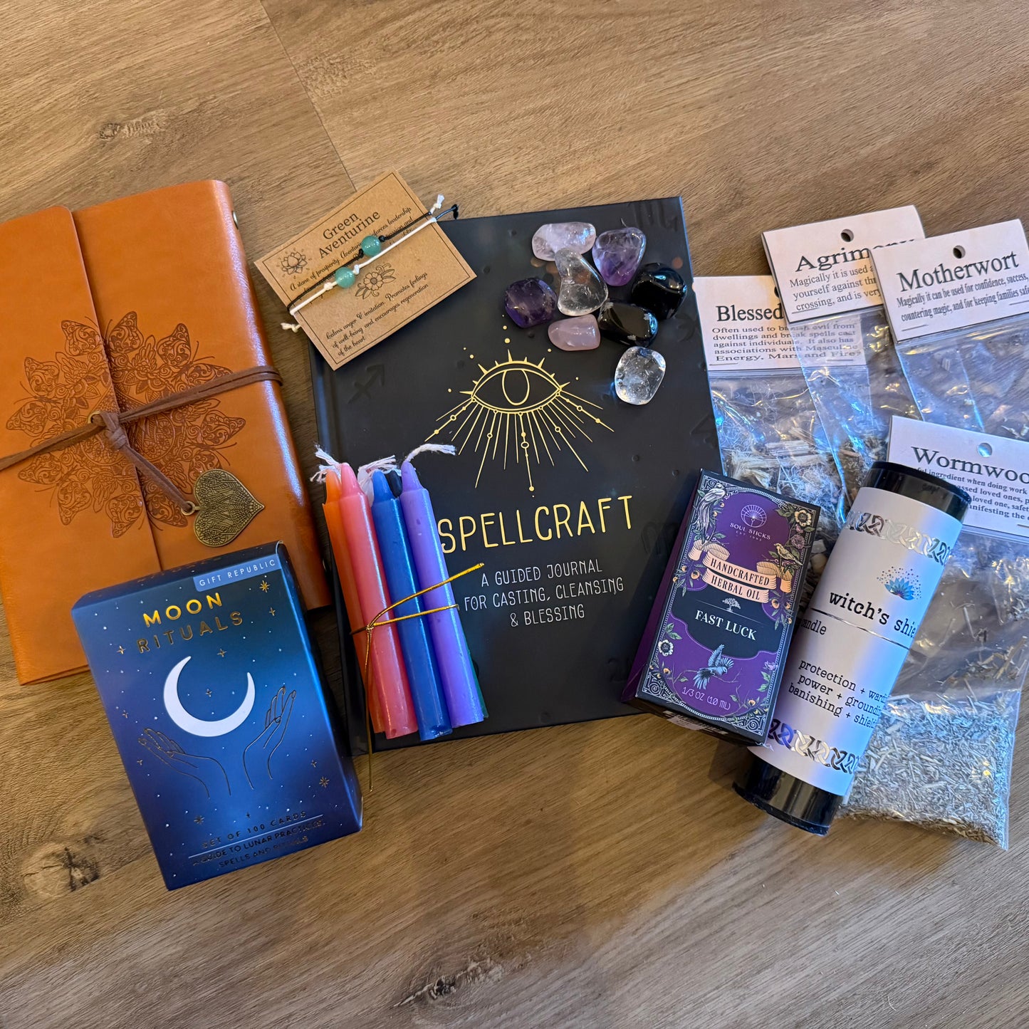 Celestial Witchy Mystery Box Spell Candles, Boxes, spell books, grimoire/Journals, ritual cards, tarot and more!