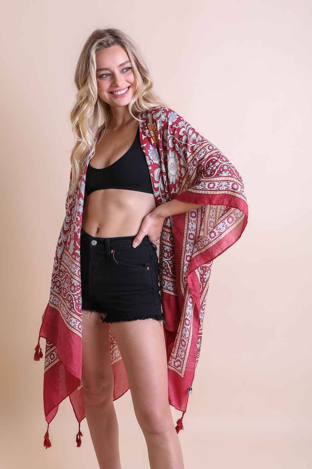 Trendy Tapestry Tassel Kimono – Touch of Morocco Style