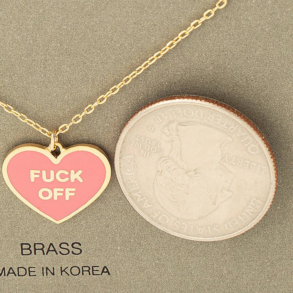 Fuck Off Heart Pendant Necklace