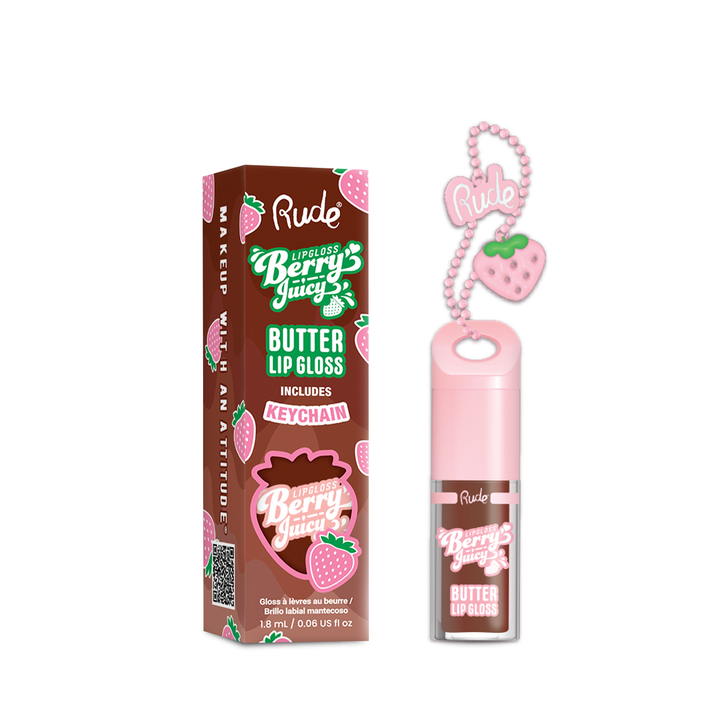 RUDE - Berry Juicy Butter Lip Gloss Keychain