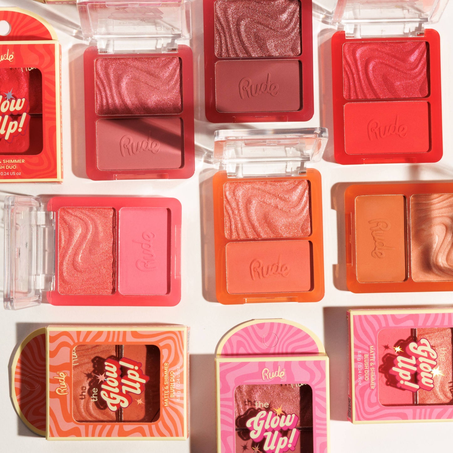 RUDE - The Glow Up! Matte & Shimmer Blush Duo