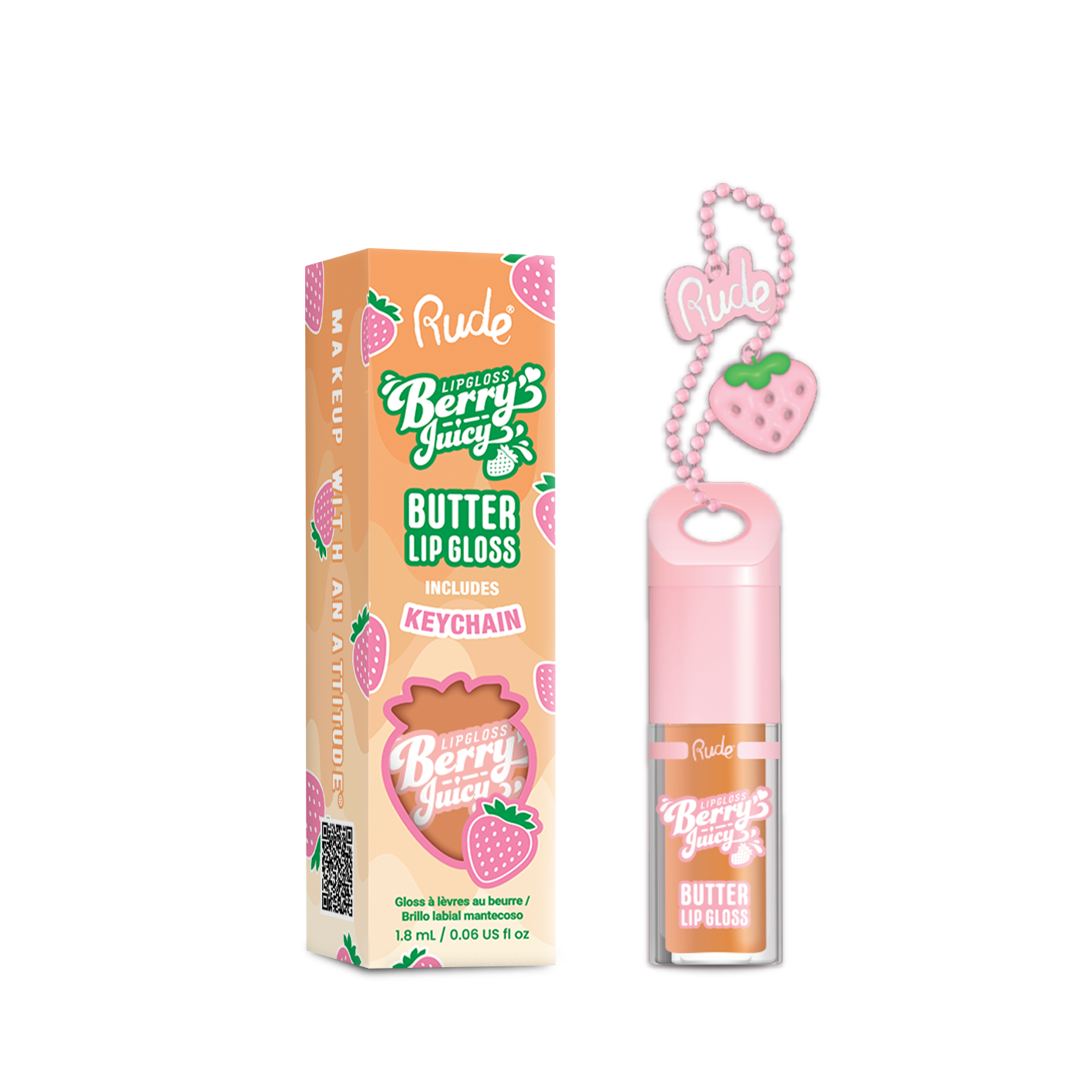 RUDE - Berry Juicy Butter Lip Gloss Keychain