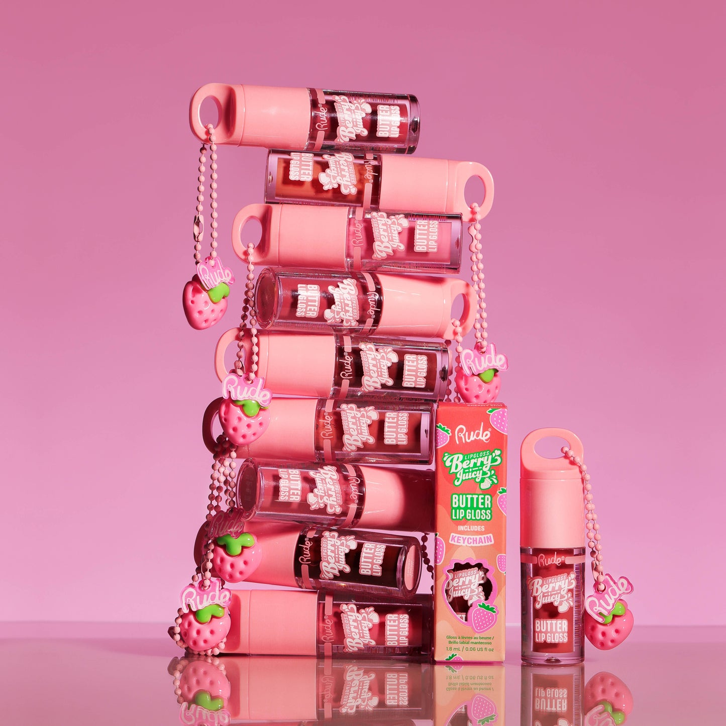 RUDE - Berry Juicy Butter Lip Gloss Keychain