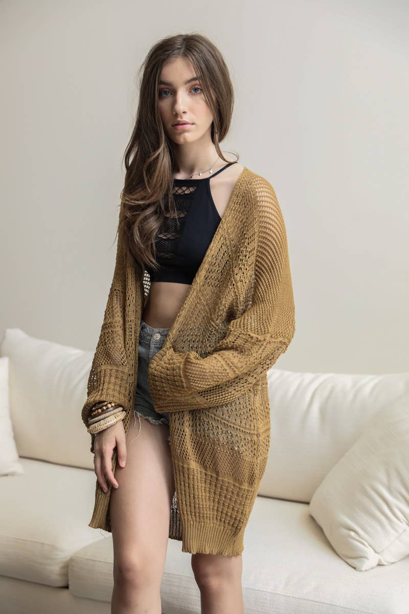 Relaxed Fit Boutique Cardigan | Fashionable Netted Knit 🌟