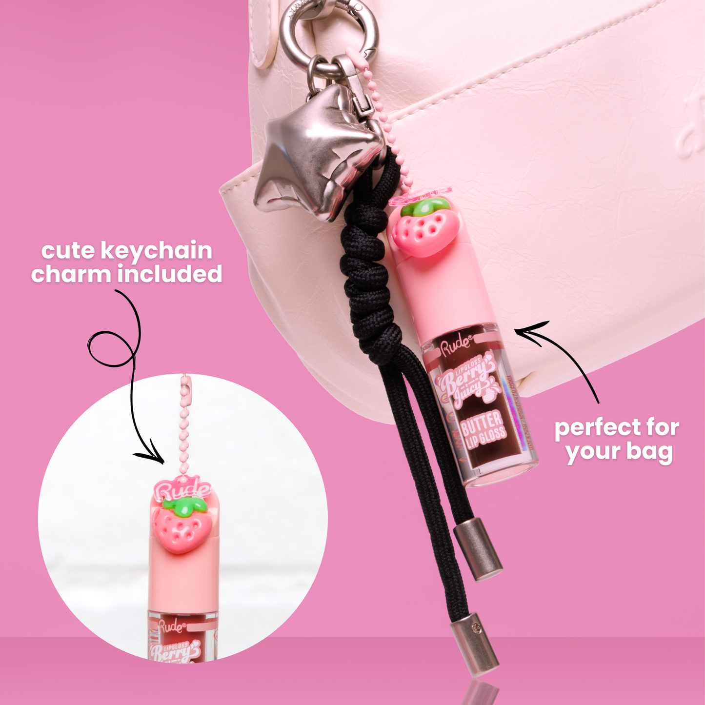 RUDE - Berry Juicy Butter Lip Gloss Keychain