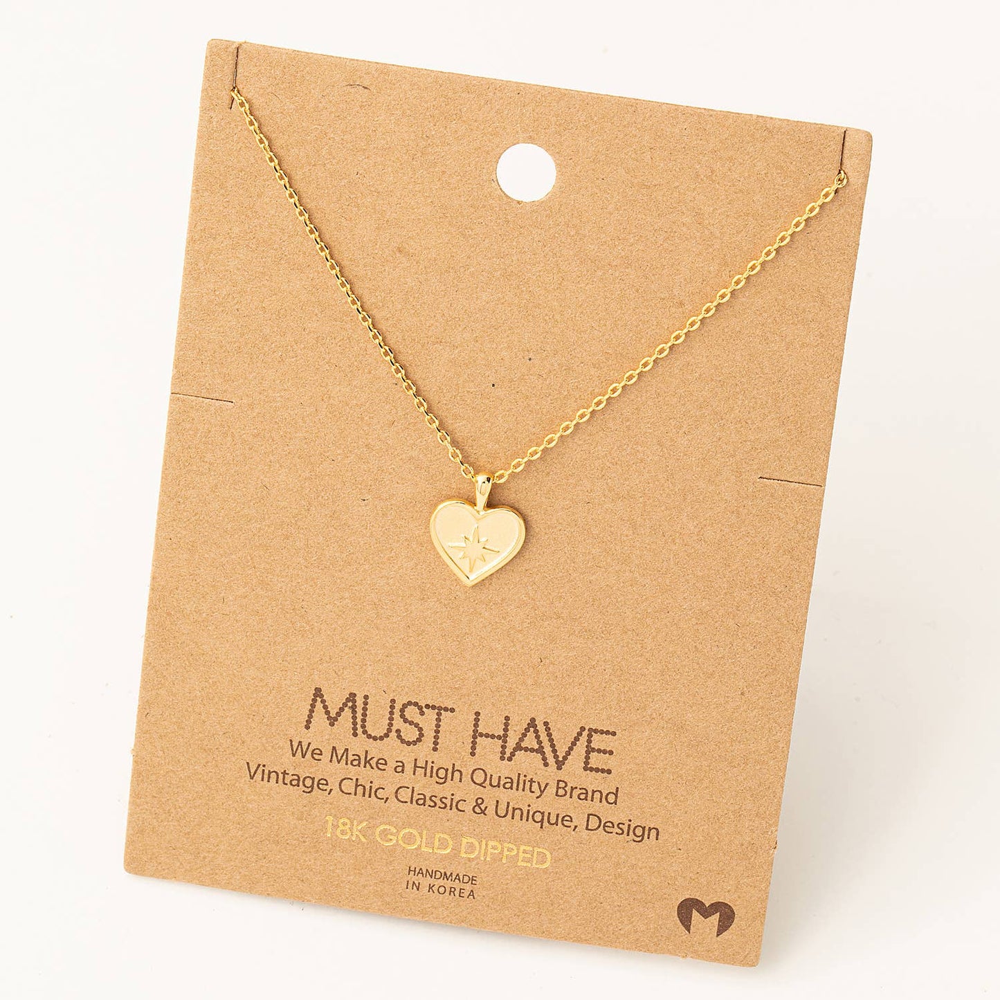 North Star Heart Pendant Necklace