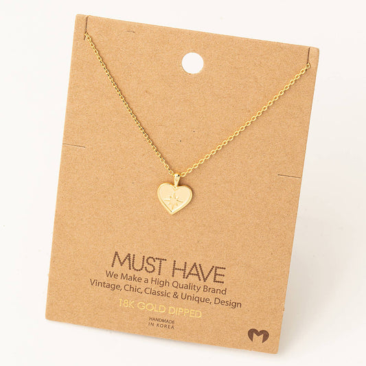 North Star Heart Pendant Necklace