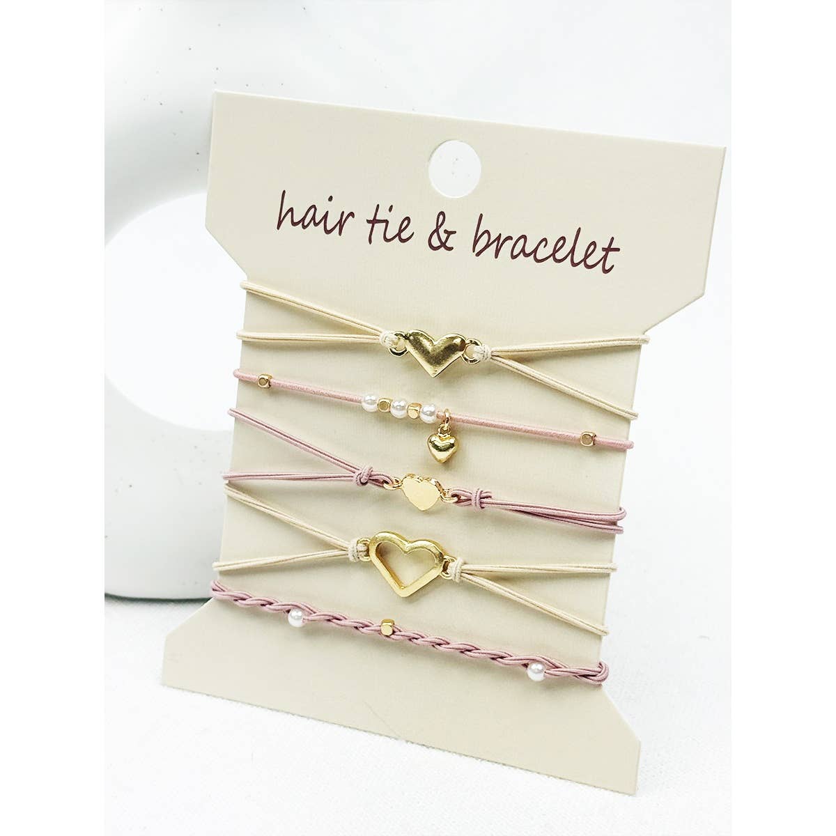 Boho Inspired Minimal Heart Hair Tie Bracelets