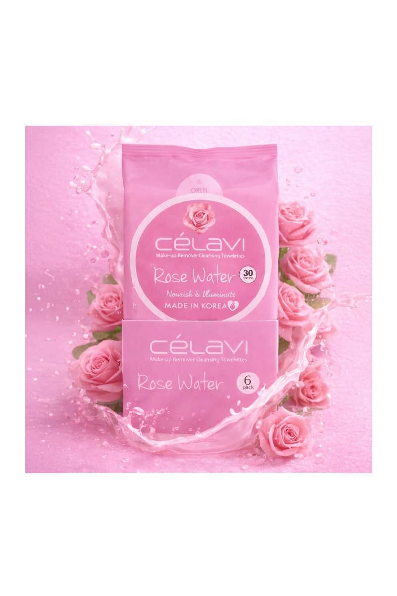 CELAVI - Rose Water Makeup Wipes