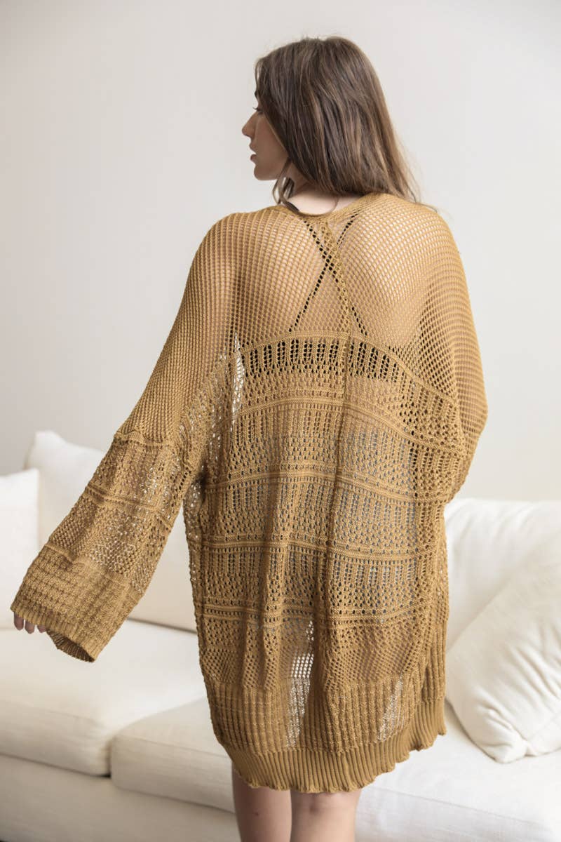 Relaxed Fit Boutique Cardigan | Fashionable Netted Knit 🌟
