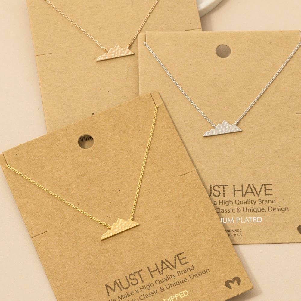 Hammered Mountain Pendant Necklace
